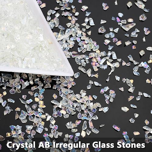 Miniatura 3 de Chips de vidrio triturado irregular, 3.53oz de piedras metálicas gruesas con purpurina para arte de uñas, relleno de molde de resina, manualidades
