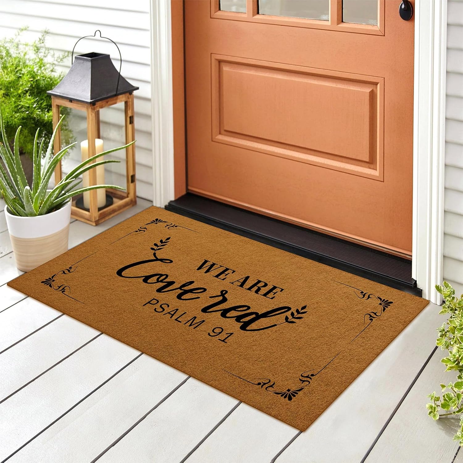 Chunful 3 Pack Coir Doormat Craft Set, Make Your Own Personalized Doormat 17 x 30 Blank Door Mats with Stencils Painting Tools for DIY Crafting Entry Mat with Non-Slip Backing (Religious)