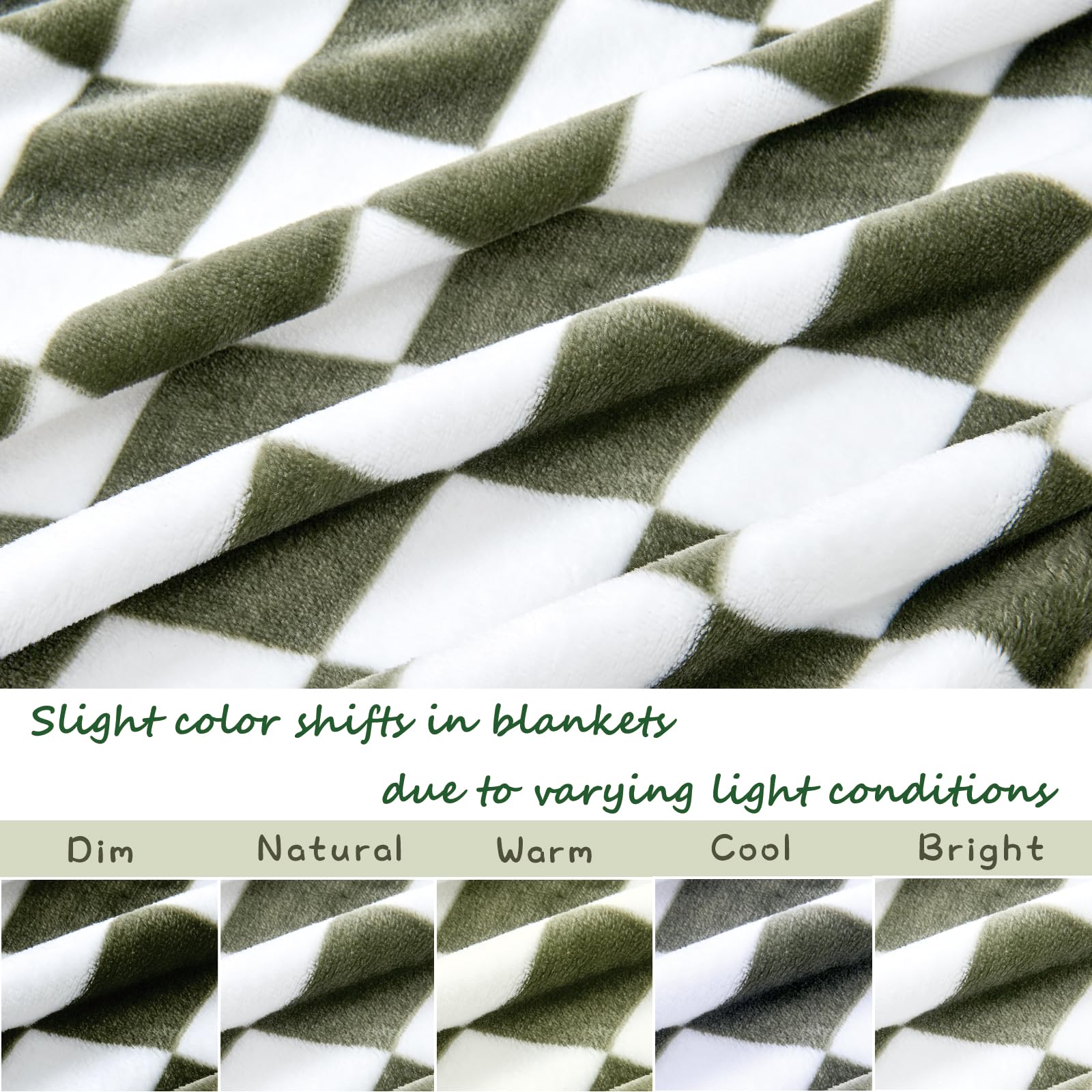 Yurhap Checkered Baby Blanket Fleece Baby Blankets for Boys, Ultra Soft Cozy Fluffy Infant Toddler Newborn Receiving Blankets for Crib Stroller, 30''x40'', Dark Olive