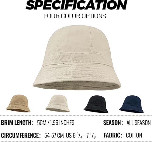 Miniatura 3 de Clakllie Sombreros de pescador para mujeres y hombres, sombrero de sol de algodón lavado, gorra de pesca, senderismo, plegable, para verano, al aire