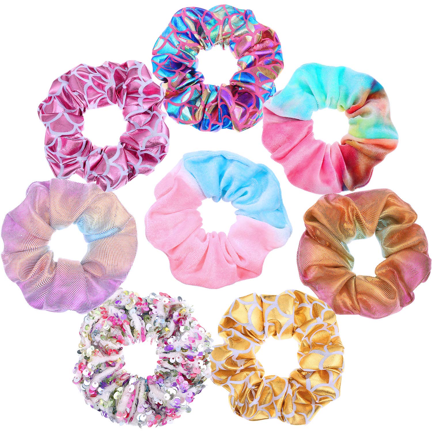 20 Pack Sequin Scrunchies, Glitter Hair Ties, Sparkly Ponytail Holders for Women Amazon.com : WILLBOND 20 Pcs Sequin Scrunchies Shiny  main image 3
