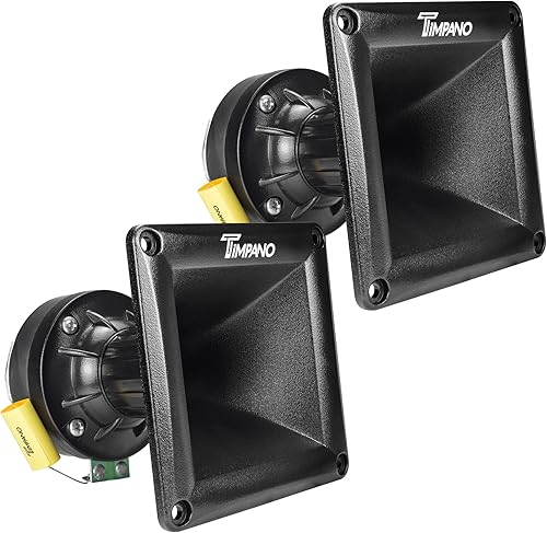 Timpano 2X TPT-DH175 Controladores de bocina 500 Watts 1" Salida Controlador de compresión de alta frecuencia con bocina negra de 8 Ohm (Paquete de