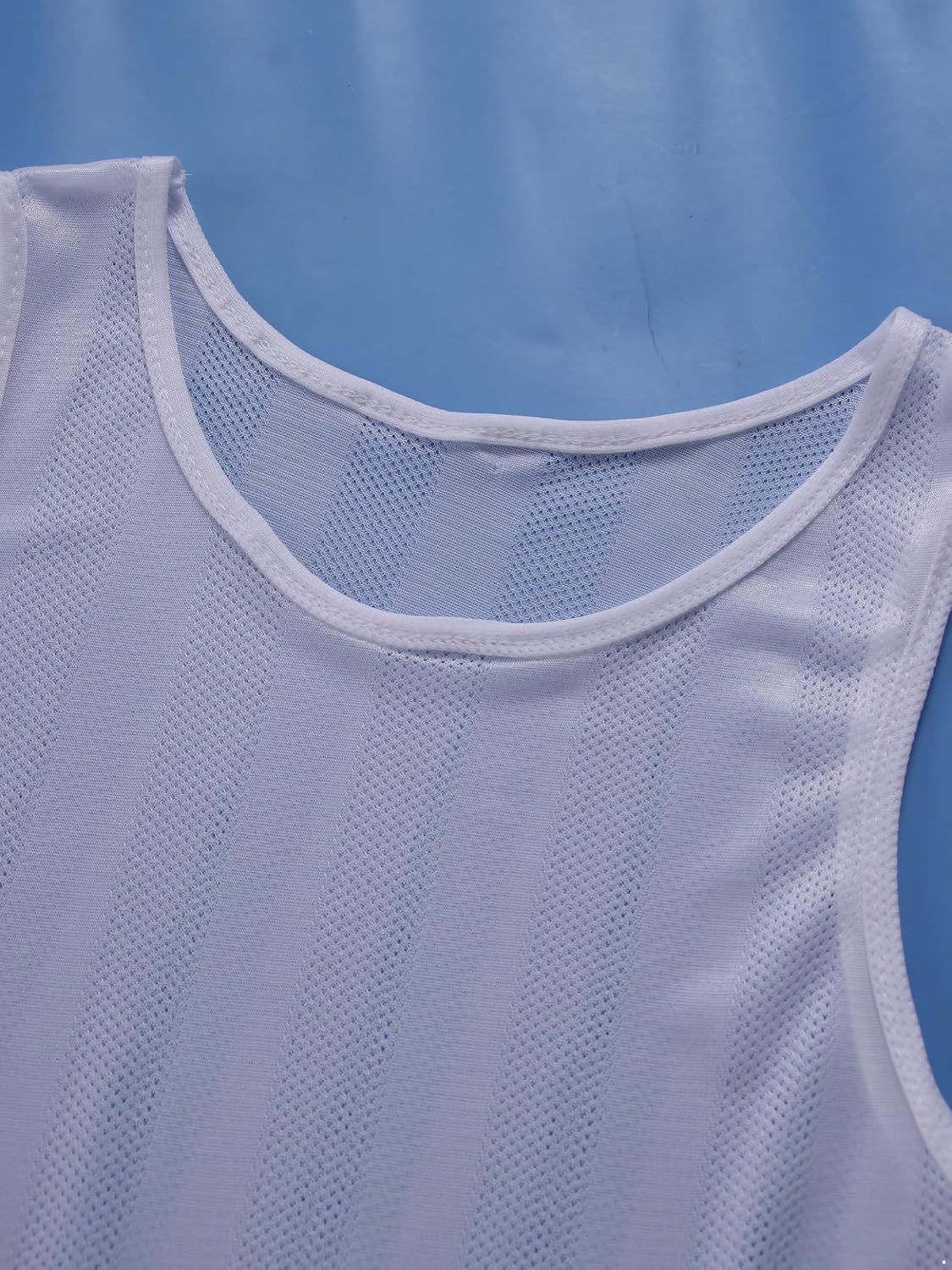 Unisex Kids Hollow Out Mesh Fishnet Tank Top Boys Girls Sleeveless See Through Basketball Football T-Shirt