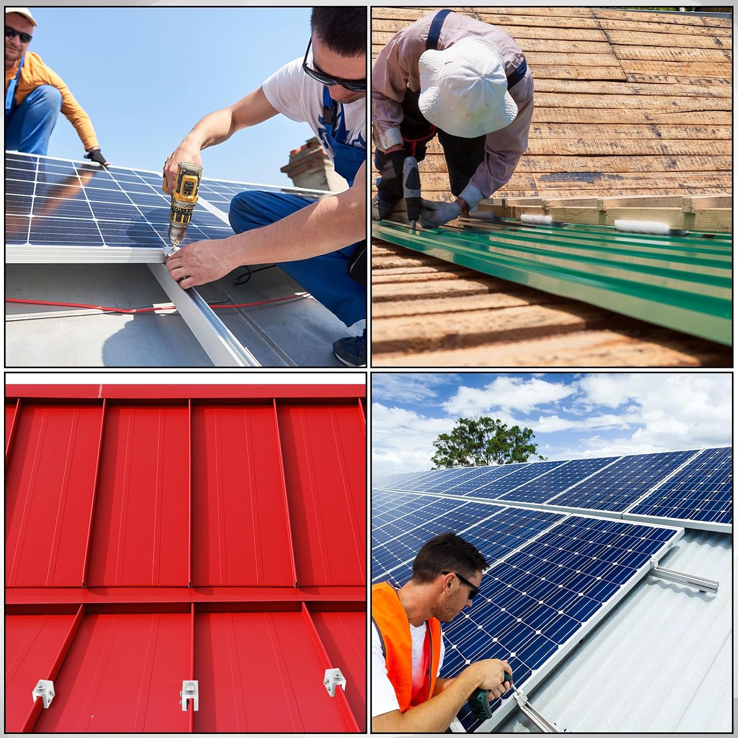 Tandefio 48 Sets Roof Clamp for Standing Metal Roof Standing Seam Bracket Clamp for Heat Cable Snow Guards Solar Panels Module Installation