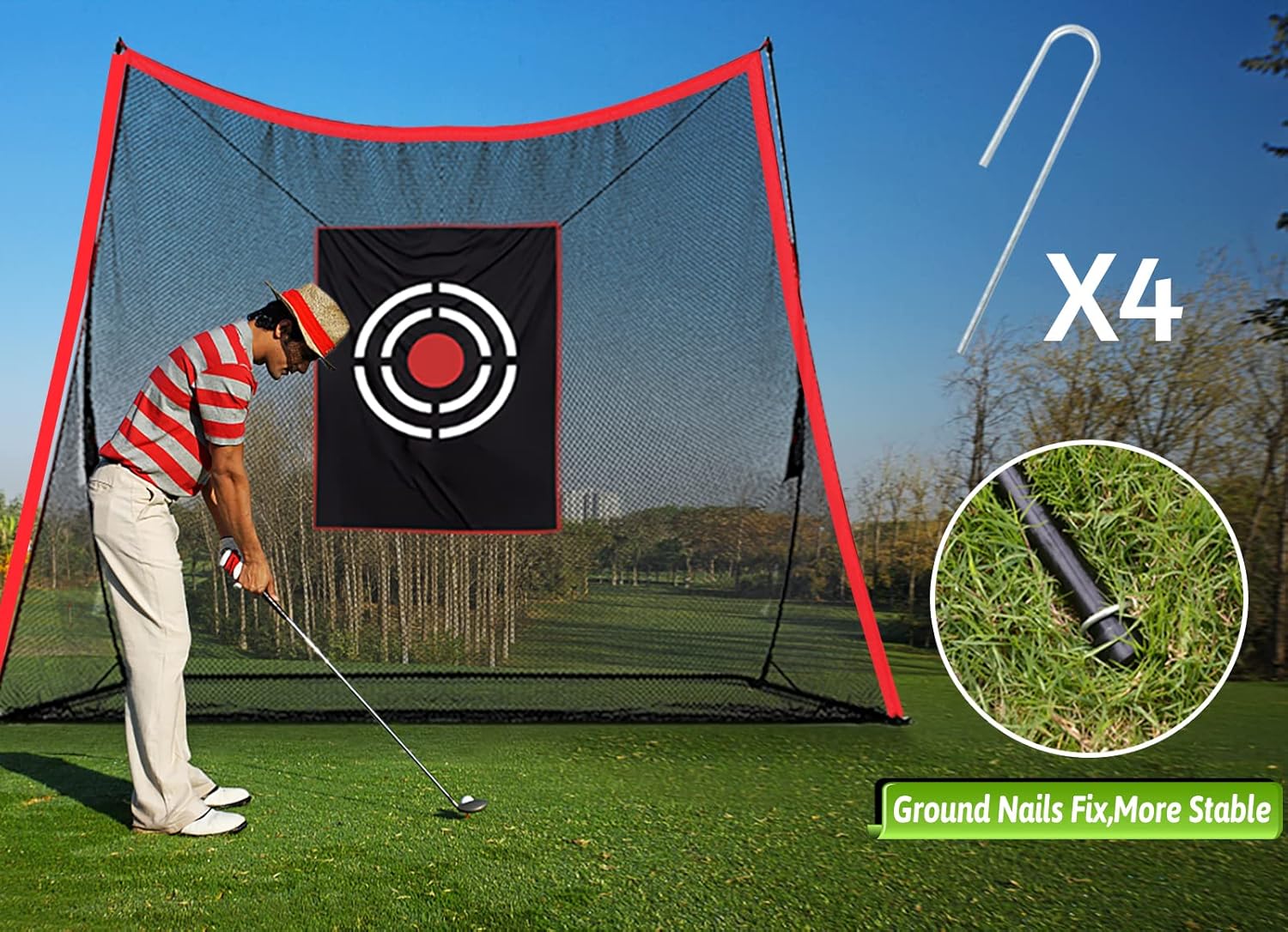 Golf Practice Net,12x10FT Golf Hitting Net Backyard Golf Driving Net with Golf Target & Carry Bag，Large Indoor Golf Hitting Practice Net Backyard Golf Training Net. : Sports & Outdoors