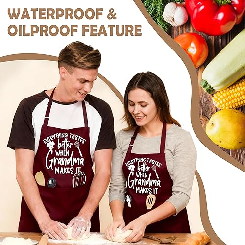Miniatura 4 de Divertido delantal de cocina para mujeres y hombres, delantal de cocina para hornear con 2 bolsillos, lindo regalo de cumpleaños, Navidad, día de la