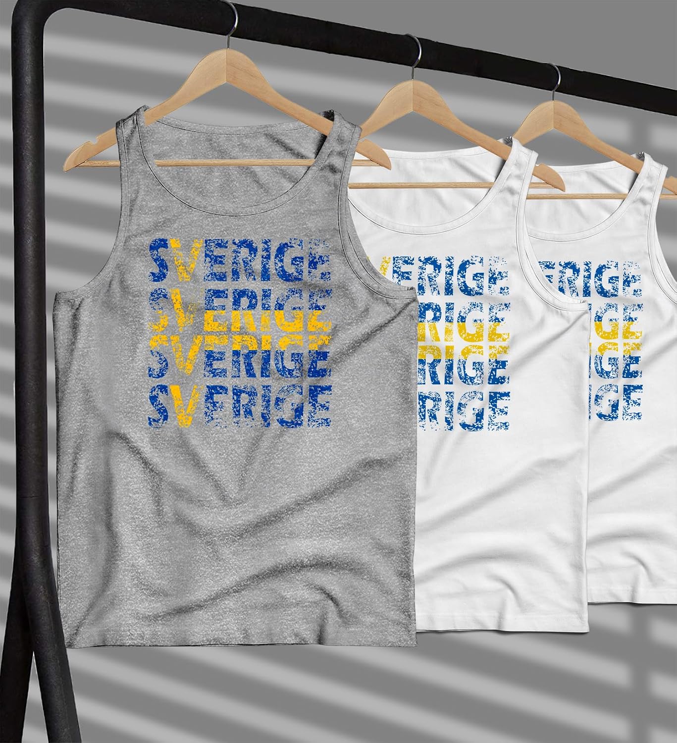 OM3® Szwecja Sverige Tank Top Shirt – męska – dla fanów piłki nożnej 2026 – Swedish Supporter Shirt – S - 4XL