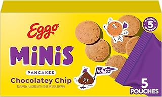 Eggo Minis Frozen Pancake Bites, Frozen Breakfast, Breakfast Food, Chocolatey Chip, 8.4oz Box (5 Pouches)