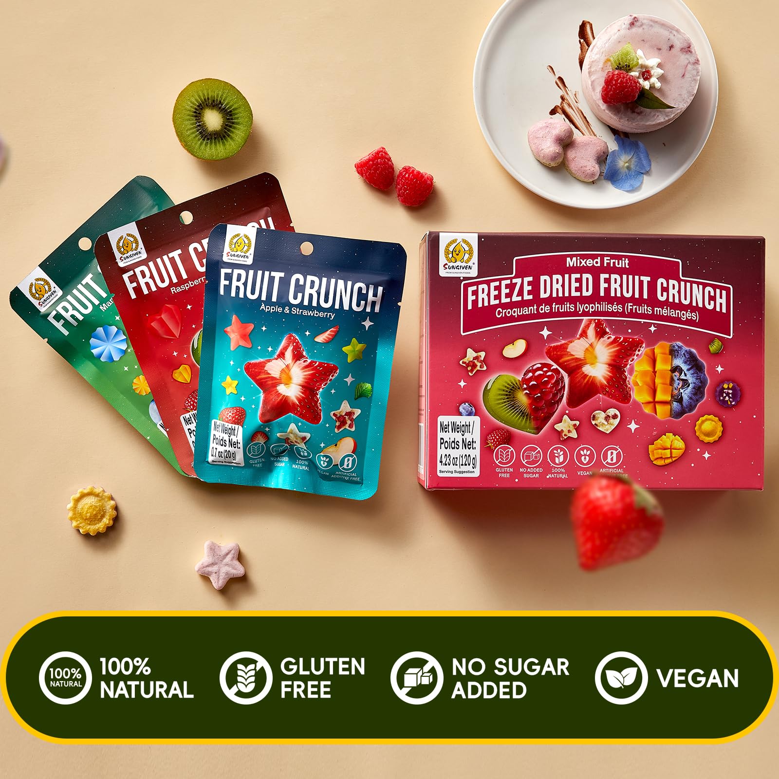 Amazon.com: SUNGIVEN Freeze Dried Fruit Crisps Crunch Mixed Fruit