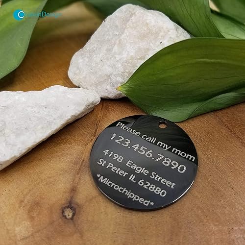 Miniatura 6 de Engraving Pet ID Tags, Personalized Pet ID Tags Birth Flower, Stainless Steel Pet ID Tags, Custom Engraved Dog and Cat Tags, Double Sided, Round