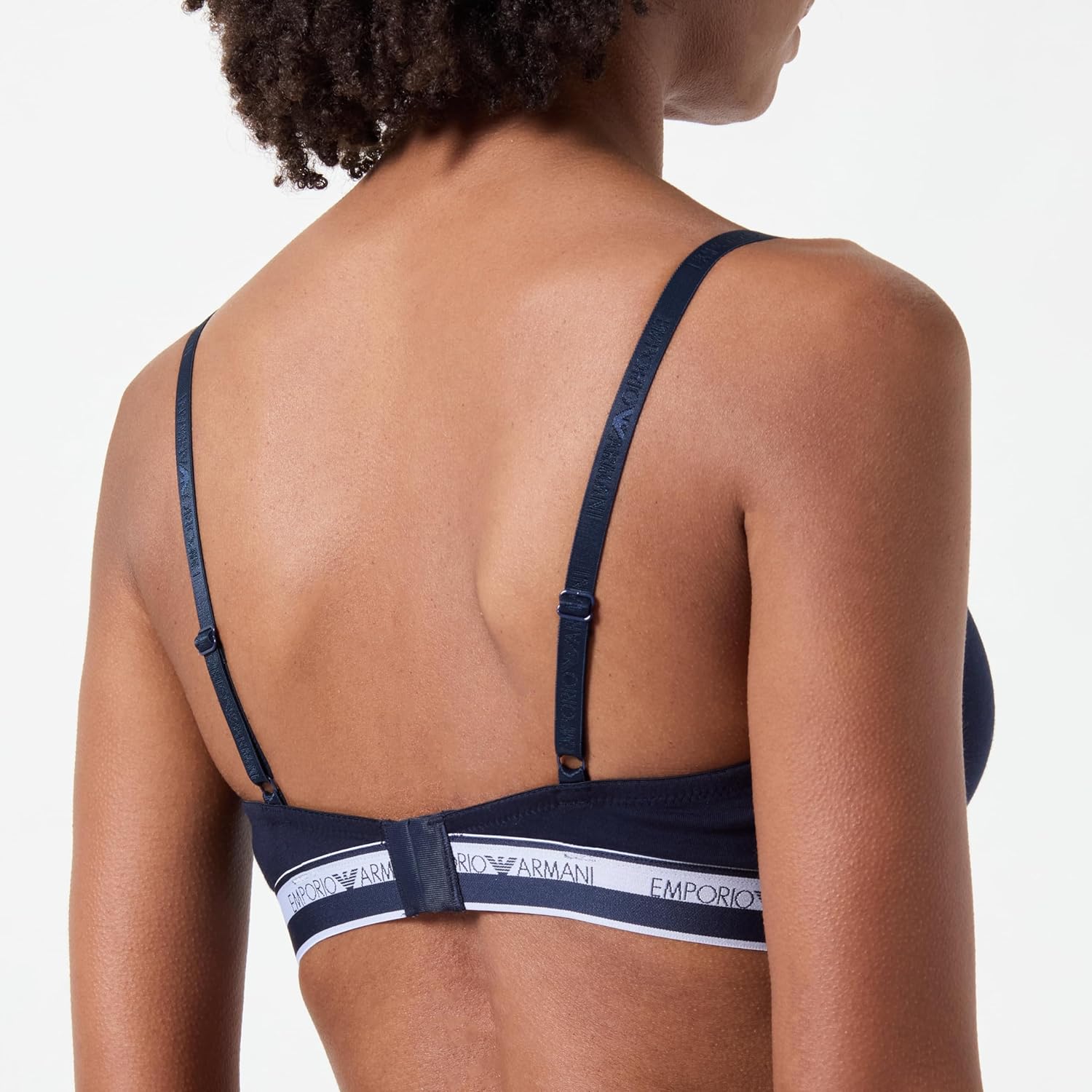 Emporio Armani Women's Stretch Cotton Logo Band Padded Triangle Bra