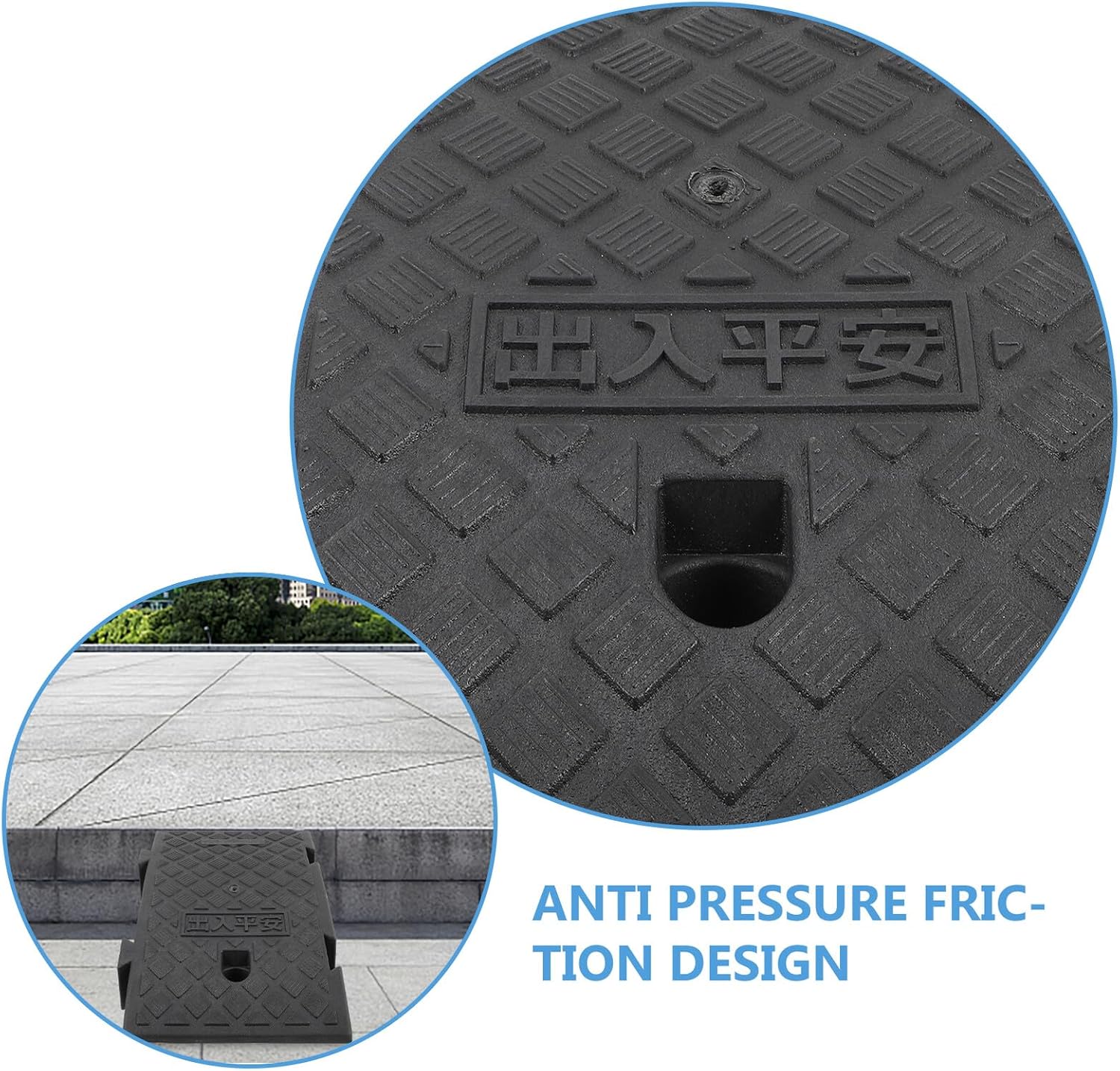 POPETPOP Heavy Duty Rubber Slope Ramp Mat 26X40X16Cm Black Car Use Loading Ramp Cushion for Garage Driveway Threshold and Outdoor Vehicle Access