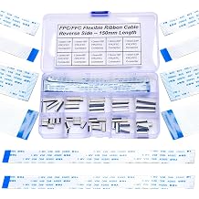 FFC FPC Connector Ribbon Cable Connector ffc-fpc 4P 6P 8P 10P 12P 14P 16P 18P 20P 24P,150mm Length Flexible Flat Cable 1mm Pitch B TypeKS-1.0-RS-B