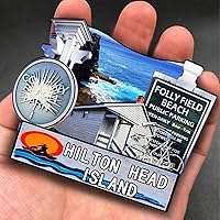 Vista 4 de Imán de madera de Hilton Head Island de los Estados Unidos 3D para nevera, recuerdos coleccionables, decoraciones artesanales hechas a mano