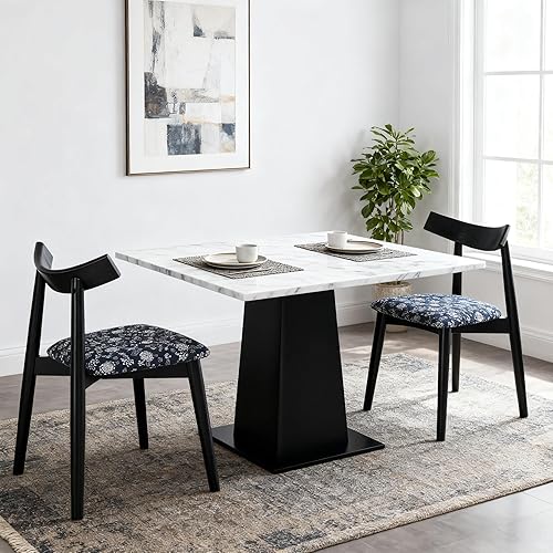 Juego de 2 sillas de comedor modernas de mediados de siglo, elegantes sillas de comedor con respaldo curvado con asiento tapizado, marco de madera