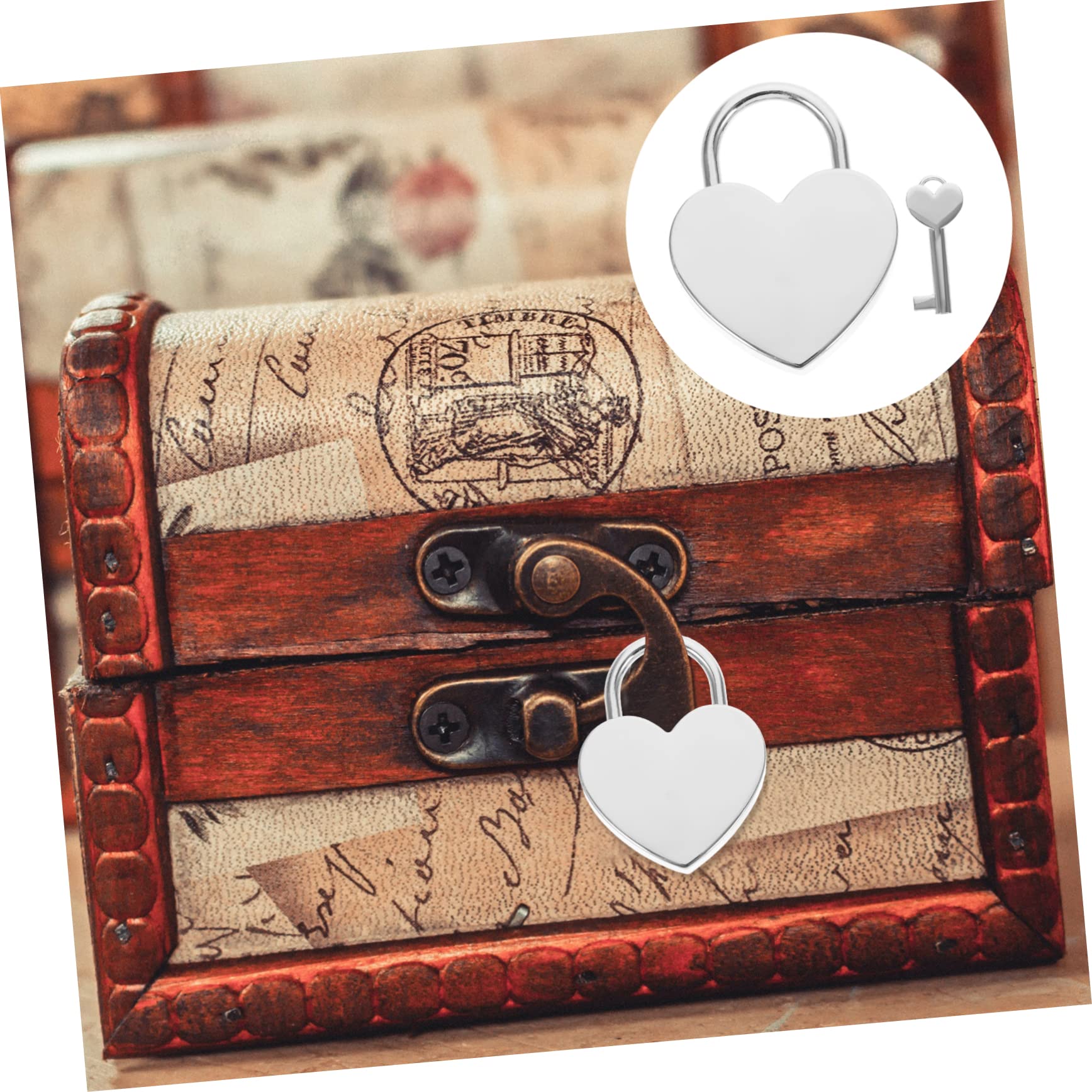 Hemobllo 5pezzi Piccolo Lucchetto Cuore Con Chiave Per Romantiche Lucchetto Per Bagagli Scatola Gioielli Diario e Di Auguri Design Elegante e Compatto Facile Da Usare