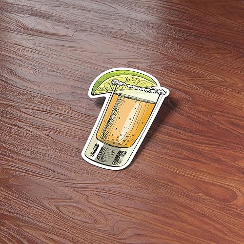 Miniatura 7 de Lime & Tequila Sticker - Tequila Shot Glass Drinking Sticker, Happy Hour Alcohol Decal for Flask, Cute Salt Rim Sticker Gift for Drinkers
