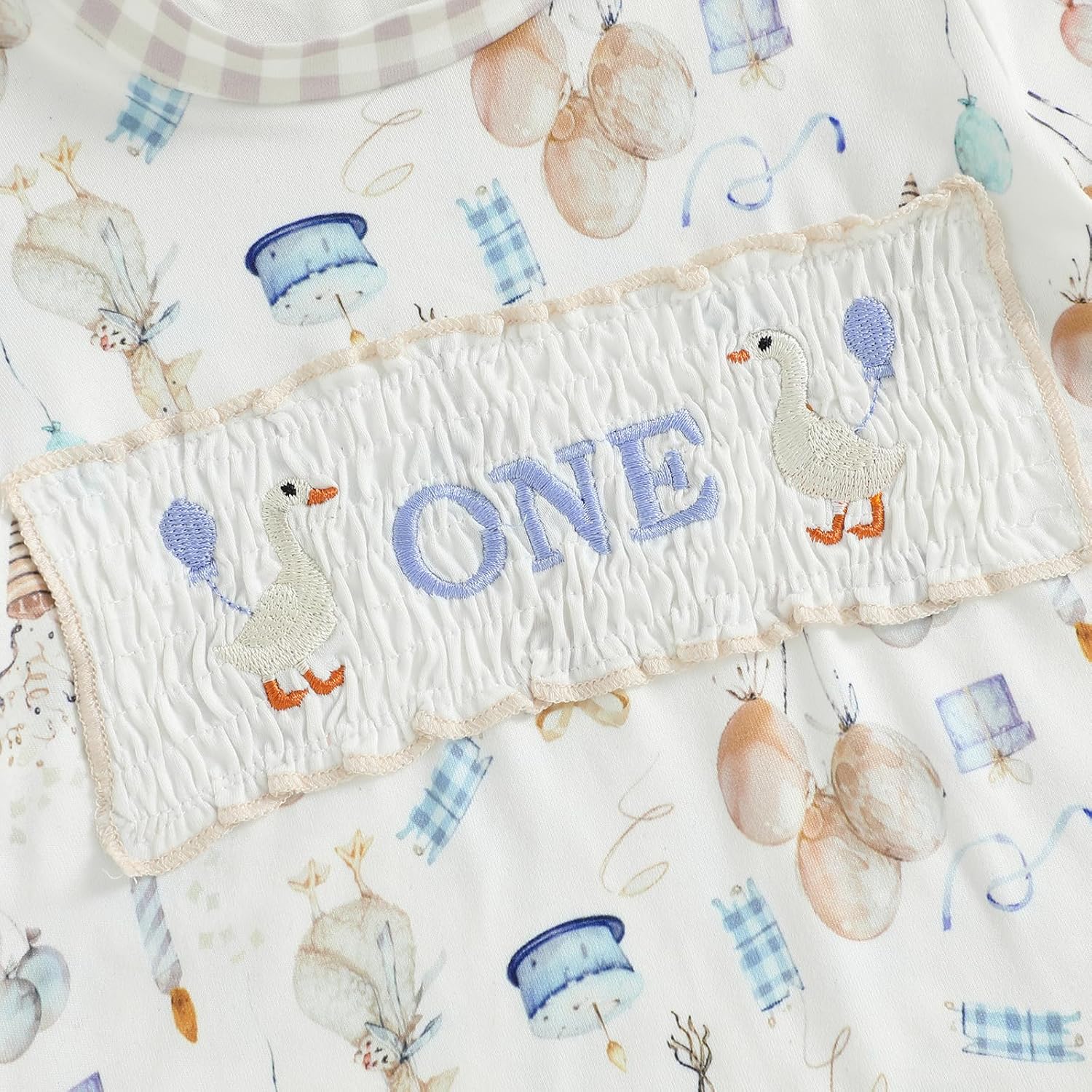 Bagilaanoe First Birthday Outfit Baby Boy One Year Old Birthday Romper Goose Short Sleeve Bodysuit Shirt - Image 5
