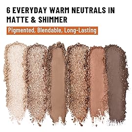 SUSIKEKI 6 Colors Mini Eyeshadow Makeup Palette Caramel & Bronzed Neutral Tone Eye Shadow Matte & Shimmer Nude Make Up Pallet with Mirror Blendable Highly Pigmented Travel Size Gift Kit 05