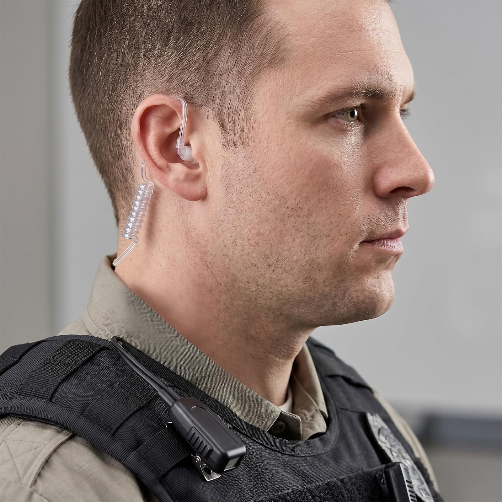 TWAYRDIO Auricolare di sorveglianza con microfono per Motorola MOTOTRBO R7 ION MXP600 APX N70 radio bidirezionali, auricolare walkie talkie con tubo acustico nascosto con microfono per polizia di