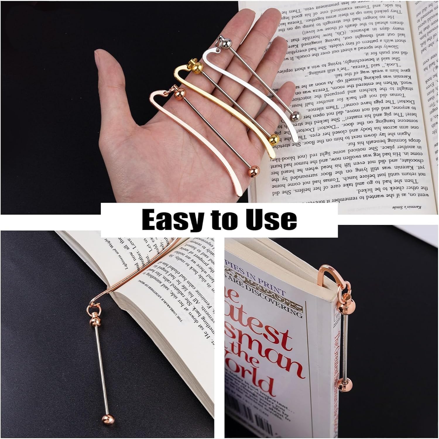 6Pcs Beadable Bookmarks DIY Metal Blank Beaded Bar, Beading Bookmark Bars Bulk for Beads for Book Lovers Student Teacher Office Supplies Craft Jewelry Pendant Charm Gift Birthday Present Silver - Image 5