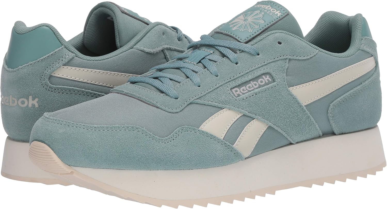 Reebok Women's Classic Harman Ripple Double Sneaker 11 Green Slate/Chalk/Chalk