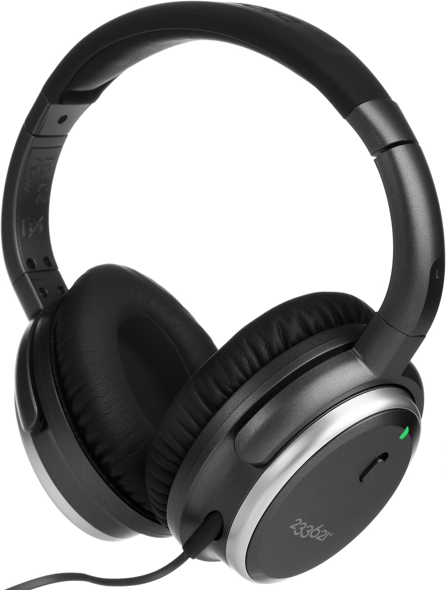 233621 H501 Active Noise Cancelling Over-Ear Headphones with Inline Microphone and Carrying Case, 50 Hour Battery Time (Wired/Space Grey)