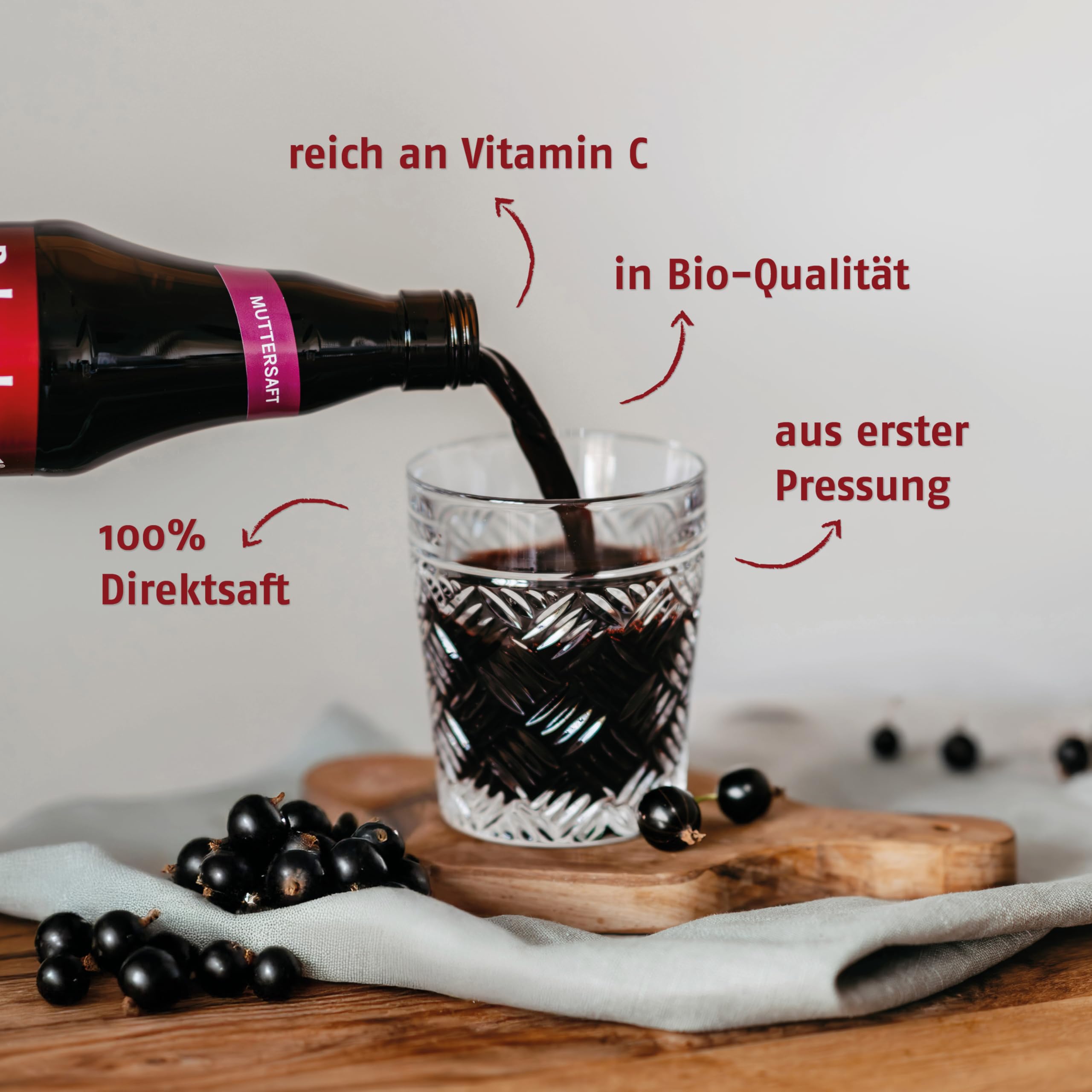 RABENHORST Schwarze Johannisbeere Muttersaft BIO 6er Pack (6 x 700 ml)