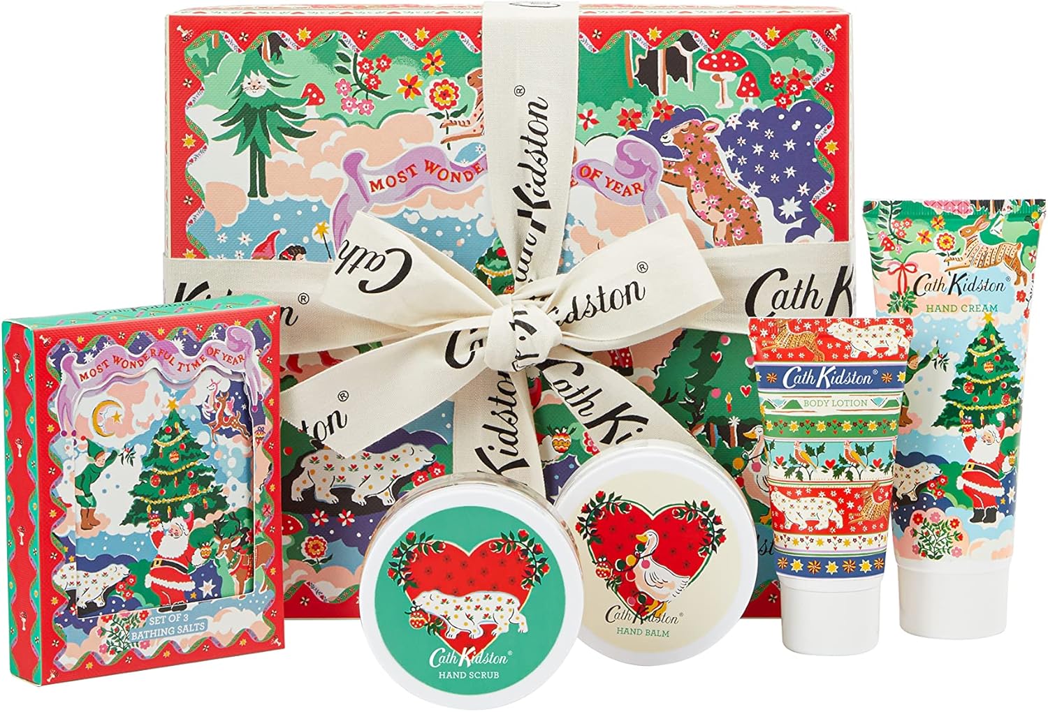 Cath Kidston Christmas LegendsPamper Hamper Hand Cream, Body Lotion, Hand Scrub, Hand Balm