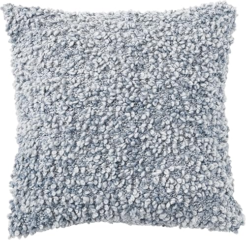 Bloomingville Manta de algodón tejida a mano, funda de almohada gris