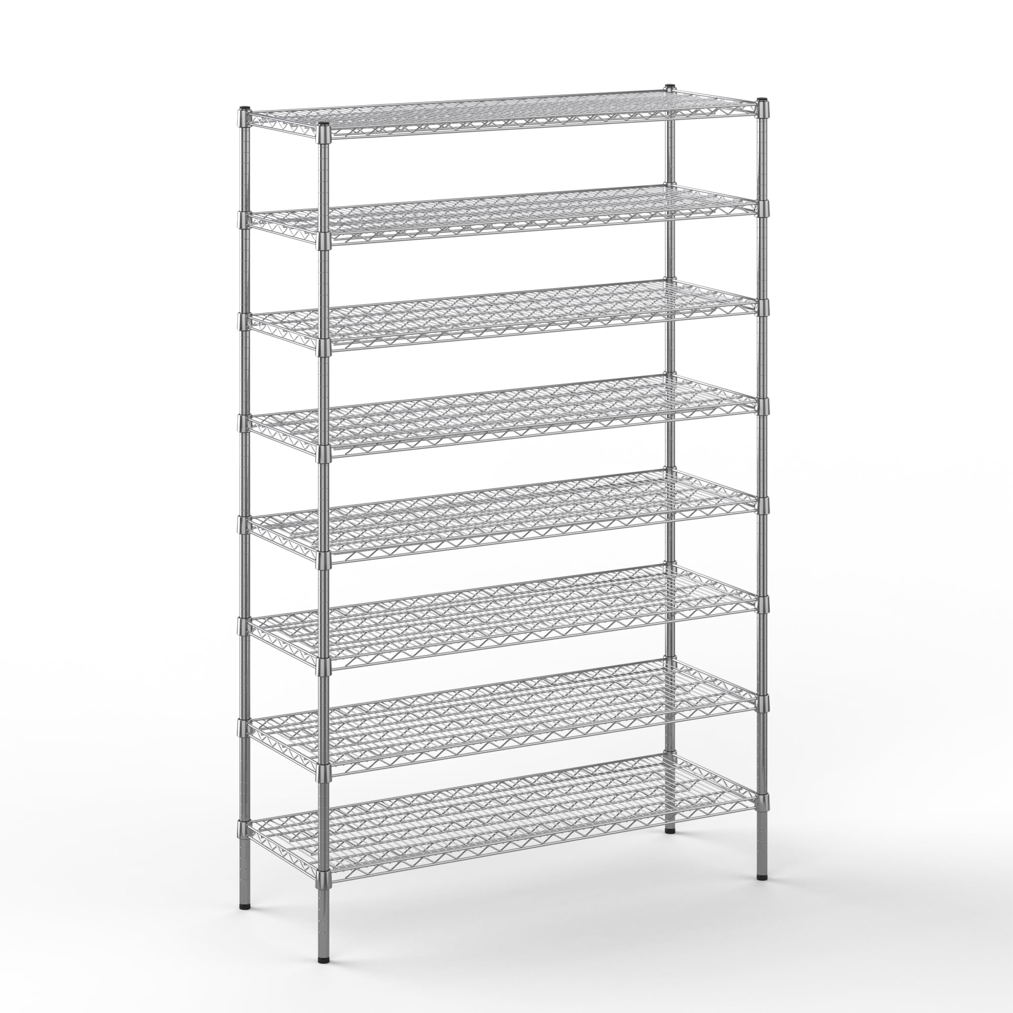 18" Deep x 48" Wide x 74" Height Wire Shelving Kit | 8-Tier | NSF Commercial Storage Rack Unit