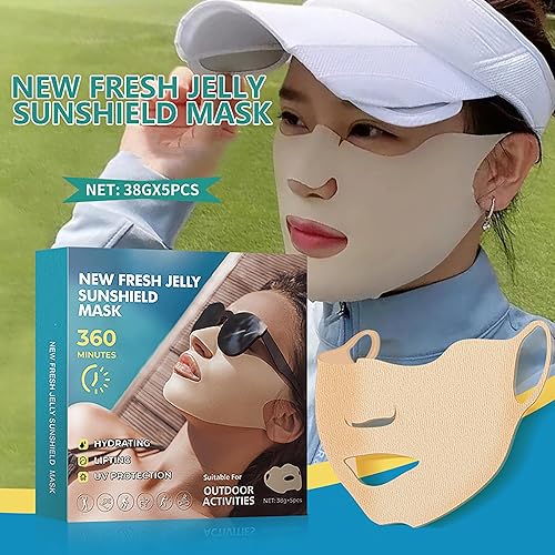 Miniatura 2 de Parche de protección solar de golf para actividades al aire libre, parche facial con protección UV, máscara facial transpirable de gel hidratante,