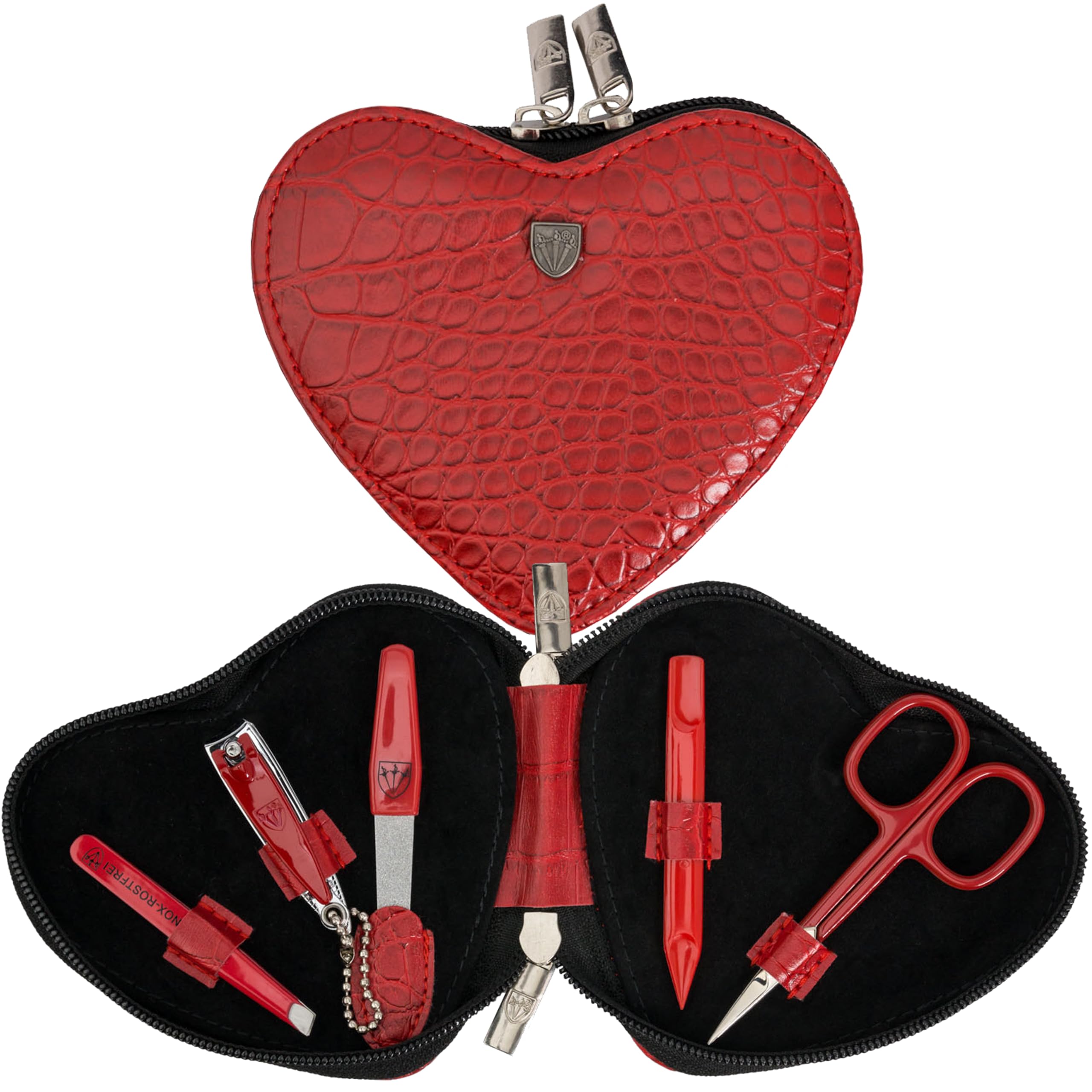 3 Swords Germany - brand quality 5 piece manicure pedicure grooming kit set for professional finger & toe nail care tweezers file clipper fashion