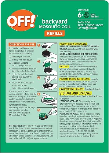 Miniatura 11 de OFF! Repuestos de bobina repelente de mosquitos para patio trasero, perfecto para patios al aire libre, aroma fresco, 6 unidades (paquete de 2)