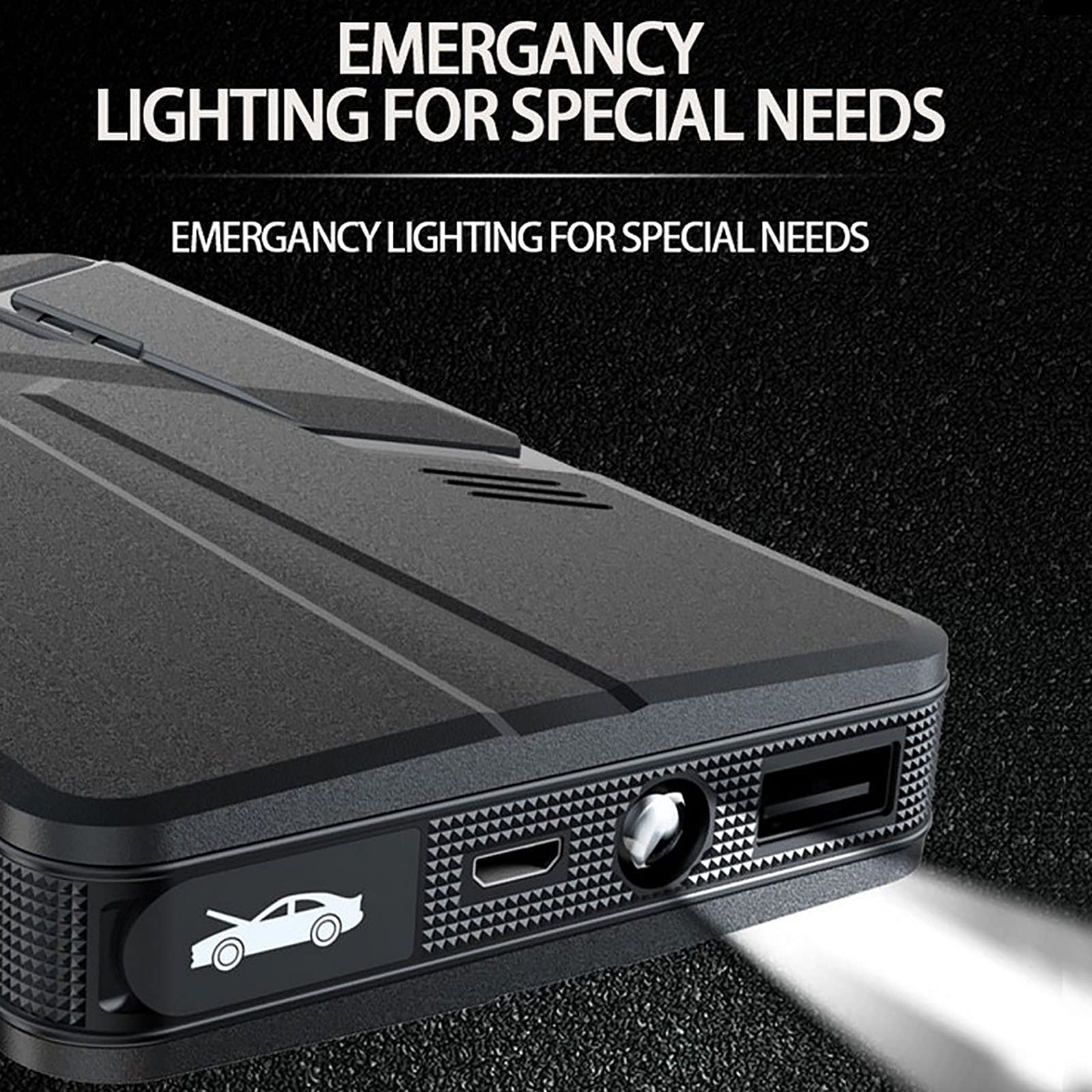 30000 mAh samochodowy rozrusznik powerbank zewnętrzny akumulator awaryjny rozrusznik 12 V automatyczna skrzynka do skakania ze światłem LED, niebieski