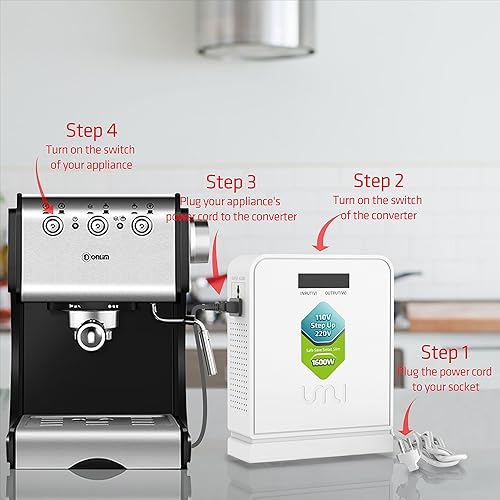 Miniatura 5 de UMI Convertidor de voltaje elevador de 1600 W de 110 V a 220 V, convertidor de energía resistente de 110 V a 220 V, transformador de potencia con