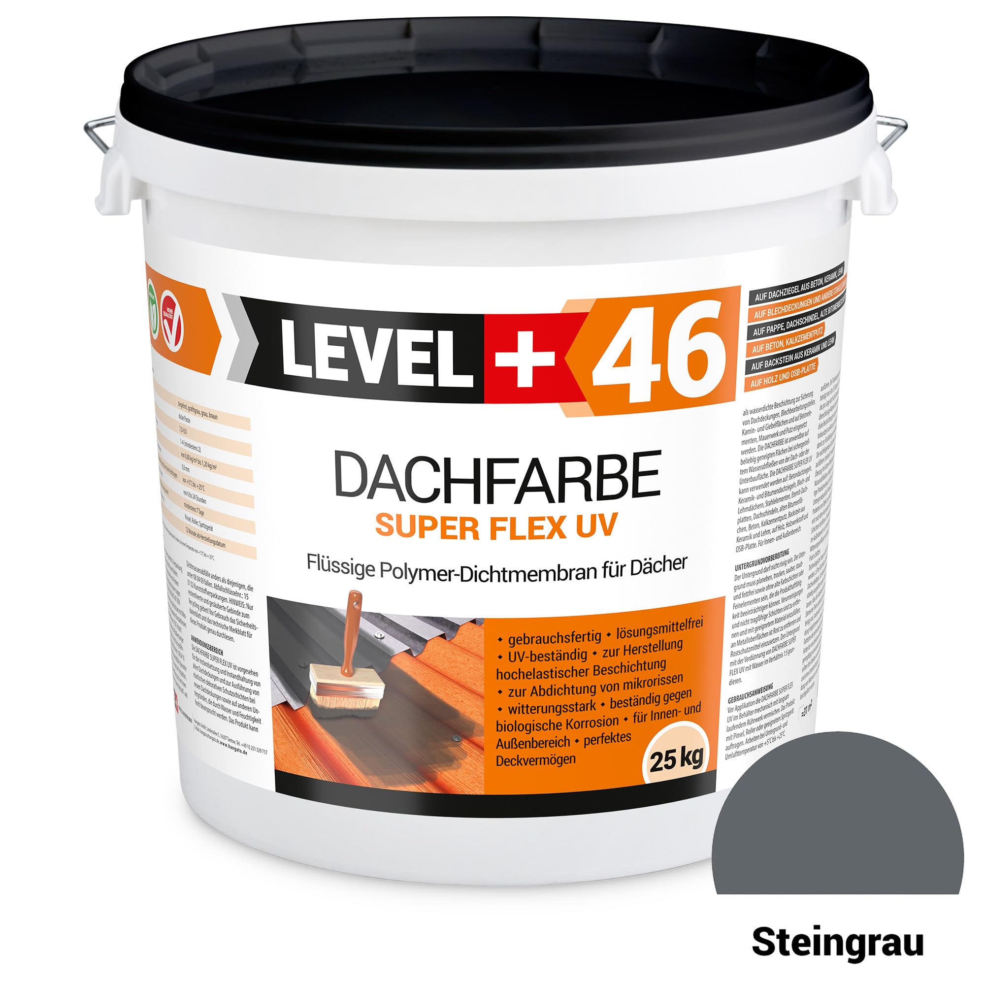 Dachfarbe 50kg Steingrau, Sockelfarbe, Dachlack, Dachsanierung