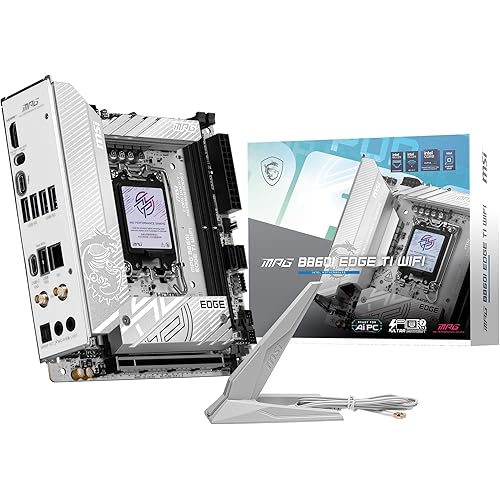 MSI MPG B860I Edge TI WiFi Motherboard (Supports Intel Core Ultra Processors Series 2, LGA 1851, DDR5, PCIe 5.0, M.2, 2.5Gbps LAN, USB 3.2 Gen2, HDMI/DP, Wi-Fi 6E, Bluetooth 5.3, ATX)