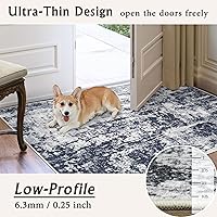 Vista 72 de Vintage Bohemian Entry Rug, 2x3 Small Entryway Rug Boho Kitchen Rugs Non-Slip Washable Indoor Door Mat, Distressed Floral Soft Accent Throw Rugs for