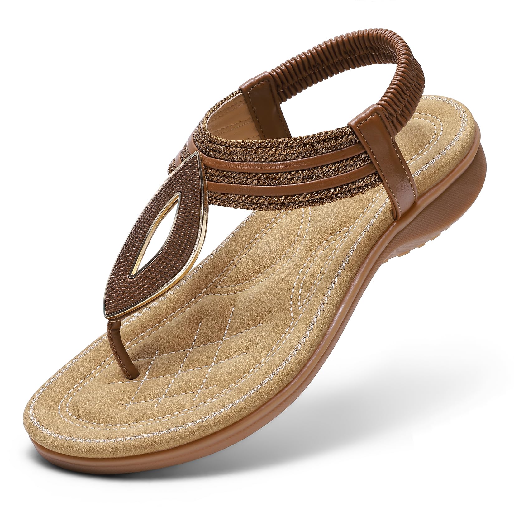 Littleplum Sandalen Damen Sommer Flache Sandaletten Elegant Sandals Strand Schuhe
