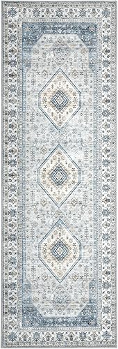 Miniatura 2 de Alfombra de pasillo larga de 2 x 6 pies, estilo vintage, resistente a las manchas, antideslizante, para dormitorio, sala de estar, pasillo,