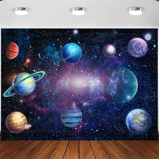 Algasan Fondo Espacial Galaxia Planetas Estrellas 82.7x59.1 pulgadas miniatura 7