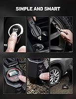 Vista 8 de AstroAI Inflador de neumáticos, compresor de aire portátil, bomba de aire para neumáticos de automóvil, accesorios de automóvil, cable de 9.8 pies