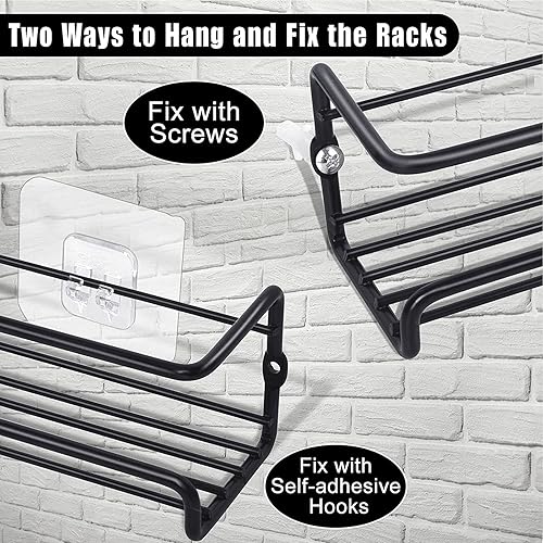 Miniatura 3 de Demoyaya Paquete de 4 organizadores de especias montado en la pared, estantes de especias con adhesivo o montaje con tornillo, organizador de