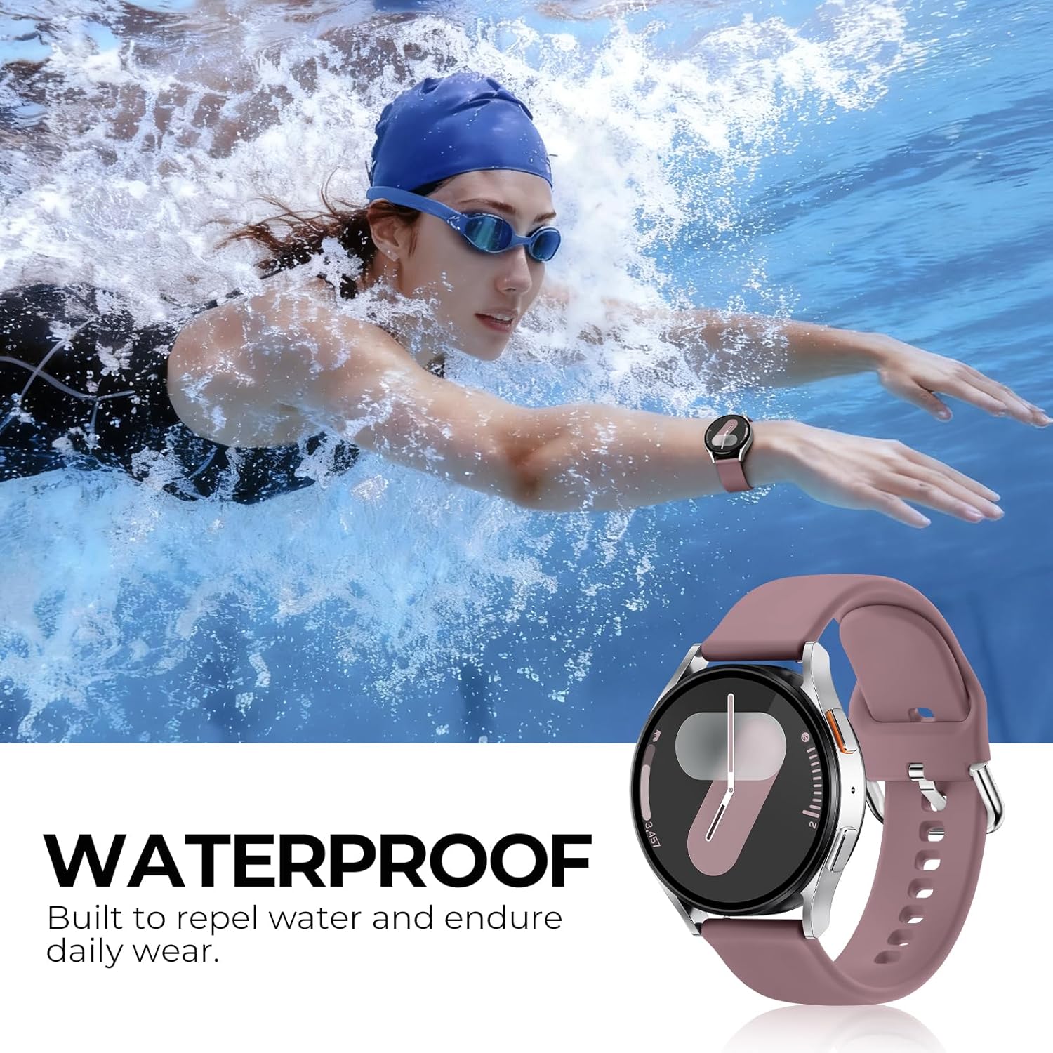 6 Pack Bands Compatible with Galaxy Watch 7 6 5 4 Band 40mm 44mm丨Galaxy Watch 6 4 Classic Band 43mm 47mm 46mm 42mm 丨Watch 5 pro 45mm 丨Active 2, Soft Silicone Sport 20mm Watch Band Women Men - Image 3