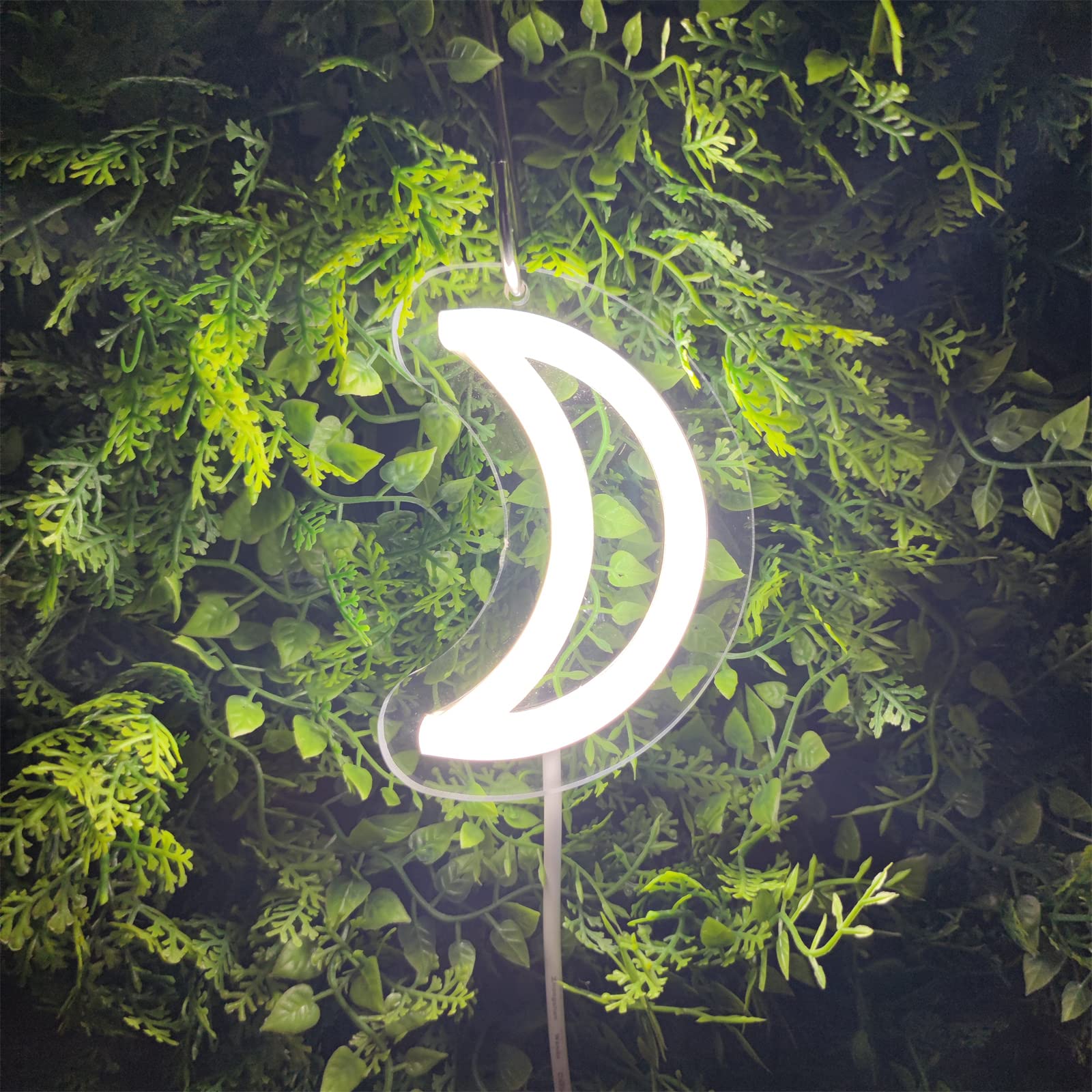 USB Power Moon Neon Sign Decor,Custom Neon Light Sign Bedroom Home Wall Decor LED Party Light Sign Decorations,Gift for kids Children…