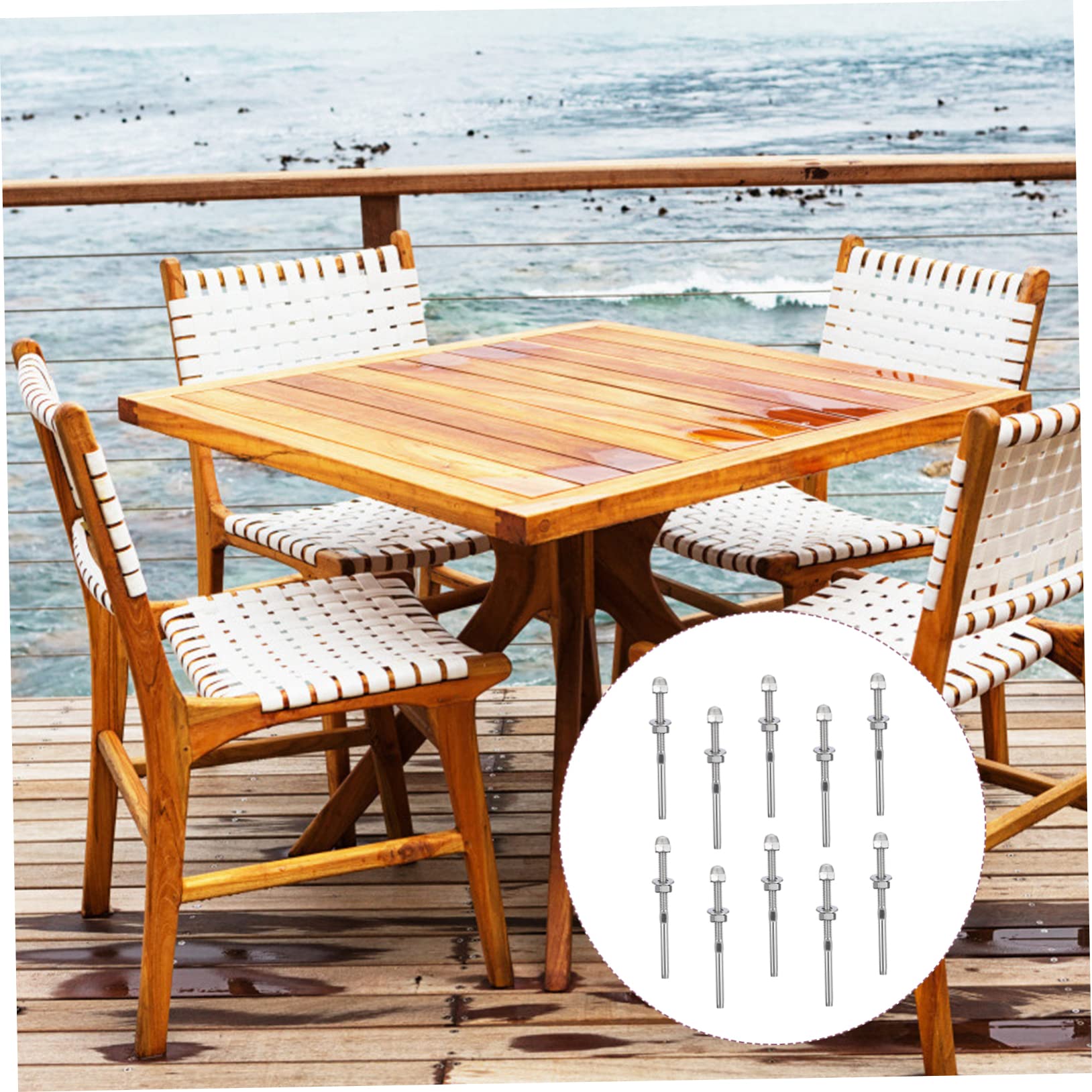 SOLUSTRE Stainless Steel Tensioners 10pcs Set for Cable Railing Simple Installation for Outdoor/indoor Use