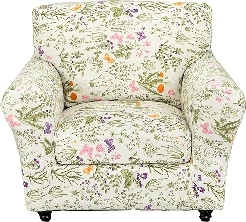 Miniatura 23 de CRFATOP Funda elástica para sillón de 2 piezas, suave y ajustable, con brazos, protector de muebles lavable para sala de estar, mascotas, perros,