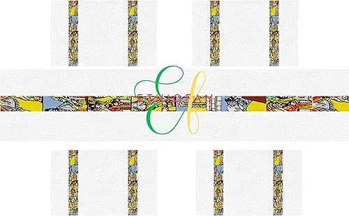 Miniatura 2 de Habesha Saba Design 1 camino de mesa con 4 alfombrillas de colocación 5 piezas de camino de mesa de lujo con juego de manteles individuales camino