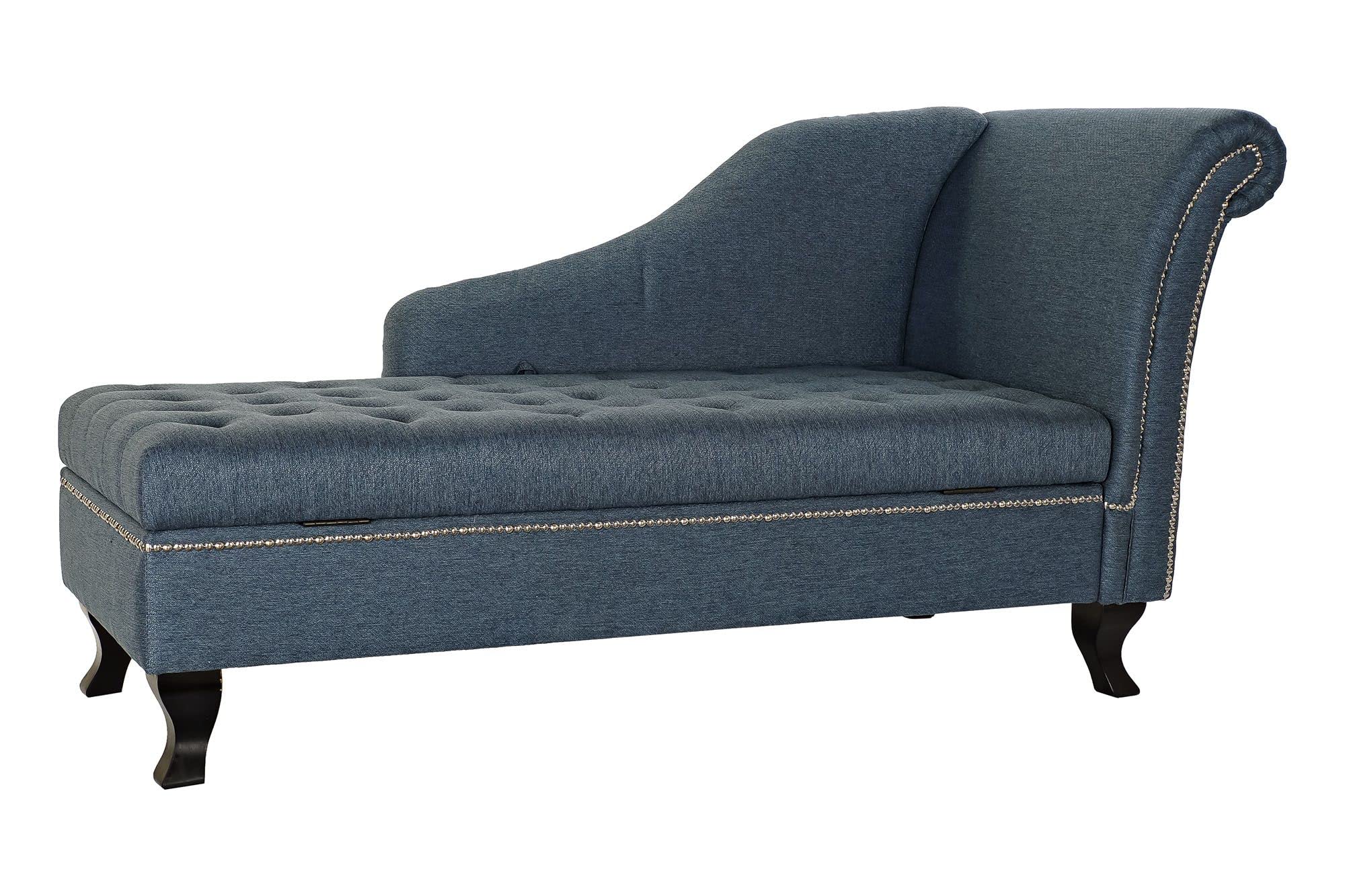 Sofás de salón moderno tipo chaiselongue vintage azul antimanchas de calidad
